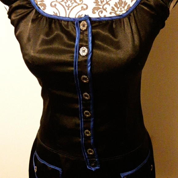 Minuet Black and Blue Pocket Dress - Picture 2 of 8